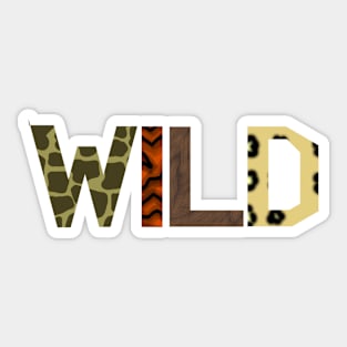 WILD Animal Print Text Sticker